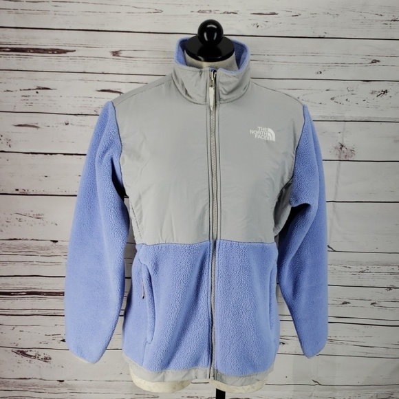 north face blue and gray jacket